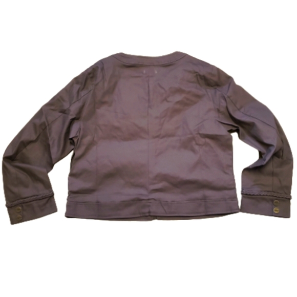 MED. BROWN ☆ CROPPED ☆ ZIP FRONT JACKET ☆ 1X ☆ NWOT - Picture 7 of 12